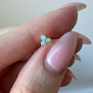 Maria Tash white gold opal trinity